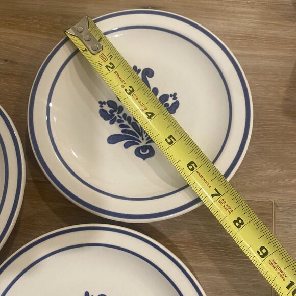 Pfaltzgraff “Village” Collection Plates Set Of 3 White & Blue Flowers 7" - Picture 5 of 7